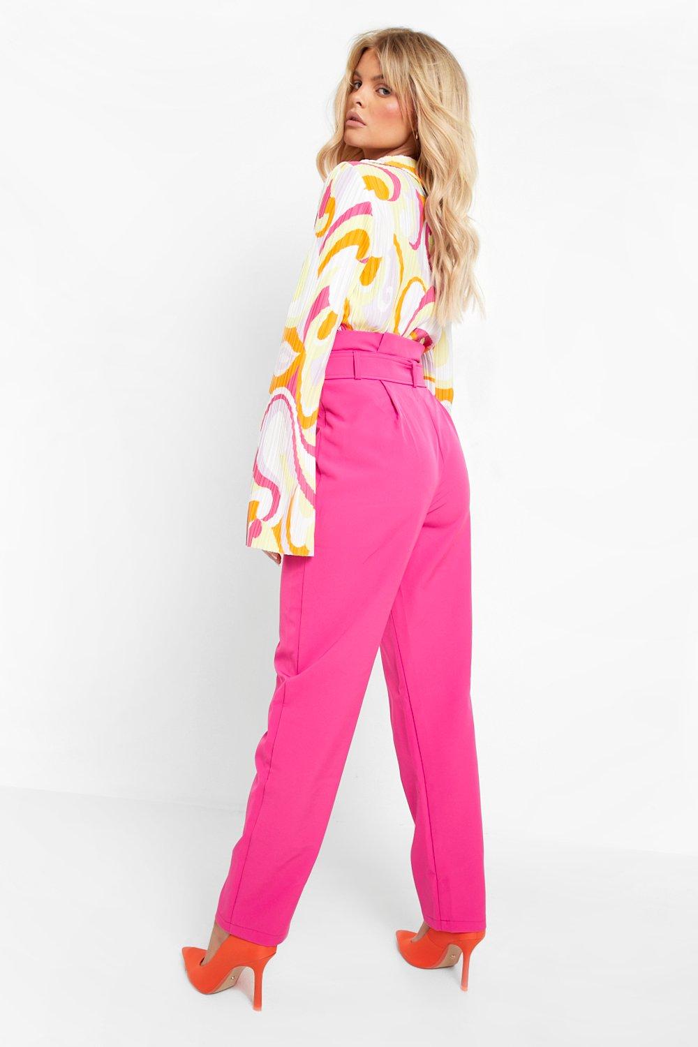 Paperbag Waist Belted Tailored Trousers